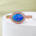 wholesale S925 Sterling Silver Rose Gold Plated Opal Blue Purple One Carat Ring for Women, Live Streaming Style-0-5