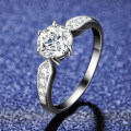 Silver Moissanite Crown Princess Ring for Live Streaming Supply-0-3