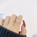 wholesale S925 Sterling Silver Korean Fashion Love Ring for Women, Small Batch Design, High-End Sense, Adjustable Open Ring-0-3