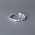 wholesale S925 Sterling Silver Nalan Small Design Irregular Geometric Plain Circle Lava Texture Square Ring R02323-0-2