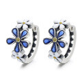 wholesale S925 Sterling Silver Creative New Resin Blue and White Color-Block Floral Ear Clips, Hong Kong Style Niche Internet-Famous Women's Earrings-0-4
