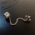 wholesale Metal material retro crusader flower chain ear studs for women, fashionable high-end ear cartilage clip,-0-5