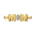 wholesale S925 Sterling Silver New Korean Light Luxury Ring for Women, Letter 'MOM' Design with Zircon Embellishment, Exquisite Closed Adjustable Ring for Women-0-5