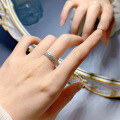 wholesale 925 Silver Full Diamond Micro-Paved Minimalist Ring, Mu Jing Jewelry New Design, European and American Ins Style Versatile Stackable Cross-Border Piece-0-3
