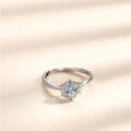 wholesale Sterling Silver Wholesale D Color Moissanite Ring, Small Batch Design, Fashionable and Light Luxury, Ideal for Gifting to Girlfriend, Proposal, and Jewelry-0-2