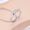 wholesale S925 Sterling Silver Men's Ring Trendy Versatile Fashionable Adjustable Four-Claw Setting Zircon Band Personality Index Finger Ring-0-0
