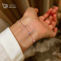 925 Sterling Silver Bling Princess Bubble Bracelet with Moissanite-0-6
