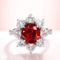 wholesale S925 Silver ZHUO ZHI FAN Jewelry New One-Carat Pigeon Blood Red Ring for Women, Daily Wear Versatile Simple Style-0-3