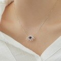 wholesale S925 Sterling Silver INS-style High-end Women's Necklace with Exquisite Blue Eye Design and Creative Evil Eye Pendant Collarbone Chain-0-3
