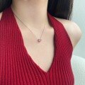 wholesale S925 Sterling Silver European and American Wedding Style Necklace for Women, Exquisite High-End Heart Pendant Design, Elegant and Chic Collarbone Chain-0-0