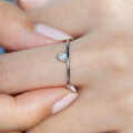 S925 Silver Two-Way Wear Single Moissanite Ring, Fashionable and Minimalist-0-1
