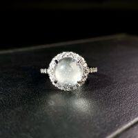 wholesale Metal material first: Wholesale of live streaming hit new Chinese style chalcedony rings, water foam jade high ice emperor green agate rings, adjustable open-end-Water Jade-CBJZ502-T (copper) Adjustable opening