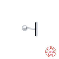 wholesale S925 Sterling Silver Flat Back Labret Stud Earring,INS-Single platinum