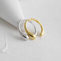 wholesale S925 Sterling Silver Korean-style Versatile Minimalist Droplet Shiny Adjustable Ring for Women, Small and Niche INS Aesthetic-0-1
