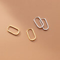 wholesale Sterling Silver Openwork Ellipse Smooth Surface Ear Clasp Korean Version Simple and Fresh Summer Earrings Wholesale M00457-0-1