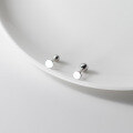 wholesale S925 silver Korean version minimalist earring care round ear stud threaded bead summer student earrings wholesale G9777-0-1