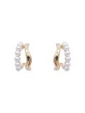 wholesale Metal minimalist pearl earrings for women, trendy and niche design, S925 silver, lightweight luxury, new collection-0-4