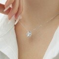 wholesale S925 Sterling Silver Light Luxury Cross-Border Women's Necklace, High-End Delicate Hand-Shaped Design, Creative and Stylish Collarbone Chain-0-1