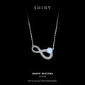 Sterling Silver Moissanite Necklace, Timeless Love, Women's Luxury Viral Valentine's Day Gift-0-4