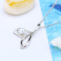 wholesale 925 Silver Gold-Plated Ultra Simple Versatile Whale Tail Natural Pearl Pendant Necklace for Women-0-1