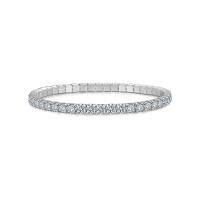 S925 Silver Moissanite Tennis Bracelet, Unisex Custom OEM/ODM-L16710 Moissanite 4.0/30 points * 43 beads (50mm diameter)  925 silver cold-plated white gold (elastic)