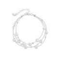 wholesale S925 Sterling Silver Three Lives Three Worlds Lucky Bead Multi-Layer Stackable Bracelet for Women, Versatile Valentine's Day Bracelet Gift-0-4
