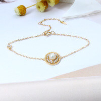 wholesale Metal material, new Japanese light jewelry, natural pearl and zircon bracelet for women,design, versatile customization wholesale-Pearl Bracelet 925 Silver