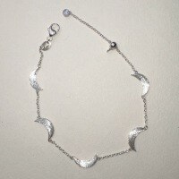 wholesale 925 Sterling Silver Galaxy Moonlight Brushed Crescent Moon Bracelet, Small and Unique Design, Exquisite and Cool Sense Bracelet-Silver 925 silver