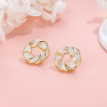 wholesale S925 Sterling Silver Palace-Style Twisted White Resin Stud Earrings for Women, Luxurious and Fashionable High-End Sense Ear Accessories-0-0
