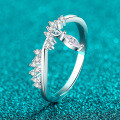 S925 Sterling Silver Full Moissanite Ring, Women's Minimalist Luxury Gift-0-0