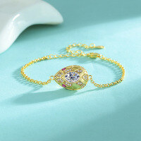 wholesale S925 Sterling Silver Cross-Border Hot-Selling New Style Moissanite Fashionable Serpent Head Bracelet Women's Jewelry Set Wholesale-5*7 (zircon) bracelet 925 silver