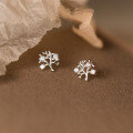 wholesale S925 Sterling Silver Exquisite Minimalist Advanced Korean-style Cute Delicate Design Branch Inlaid with Diamond Earrings G3739-0-2