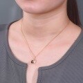 wholesale 925 Silver Gold-Plated Japanese New Black and White Displacement Series Onyx Necklace with White Shell Pendant Collarbone Chain for Wholesale Customization-0-1