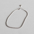 wholesale S925 Sterling Silver ST133 Korean-style Student Women's Silver Jewelry, Minimalist 2MM Thin Chain Anklet Foot Accessory-0-0