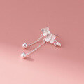 wholesale 999 Silver Exquisite New Chinese Style Literary Retro Plum Blossom Tassel Earrings M06065-0-4