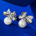 wholesale 925 Silver New Jewelry 10mm Pearl Stud Earrings Fashionable Elegant High-End Versatile Women's Earrings-0-1