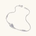 925 Sterling Silver Moissanite Leaf Bracelet, Ladies Fashion Versatile Elegant Wholesale Accessory-0-1