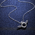 S925 Sterling Silver 1-Carat Moissanite Angel Wing Pendant Necklace-0-1