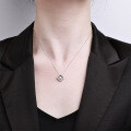 S925 Sterling Silver 50-Point Moissanite Four-Leaf Clover Pendant Necklace-0-2