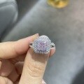 wholesale Classic Double Halo Square Setting 6mm Square 12 Carat Pink Diamond Yellow Diamond Ice Flower Cut Ring for Women's Daily Wear-0-4
