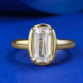 wholesale S925 Gold-Plated Silver 5*10mm Rectangular Old-Cut Simulated Diamond Cut Old Money Style Ring-0-0
