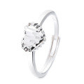 wholesale Metal S925 Silver Fashion Cross-Border Hot Selling European and American Style 3D Heart Personality Trendy Ins Versatile Open Adjustable Ring-0-5