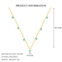 wholesale 925 Sterling Silver Turquoise Geometric Triangle Earrings For Women, Fashionable And Versatile With A Unique Design-A4017-Gold 925 Silver