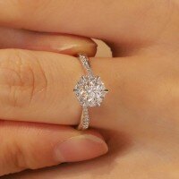 Sterling Silver Moissanite Classic Star Weave Couple's Rings, Engravable, Pair.-Women's High Carbon Diamond & Adjustable Opening