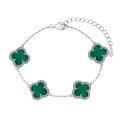 wholesale S925 Silver Four-Leaf Clover Bracelet for Women, Versatile and High-End, Small Luxe Style Four-Flower Silver Hand Jewelry-0-16