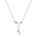 wholesale S925 Sterling Silver Tassel Butterfly Necklace for Women, Light Luxury with Shiny Zircon Design, Summer New Choker Necklace-0-4