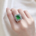 wholesale 925 silver jewelry fashion commuting emerald green zircon vintage bride marquise diamond ring for women-0-1