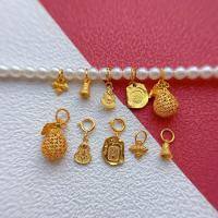 wholesale Metal-plated gold antique silver accessories money bag Tsatsa Lhamo gourd vajra bell pendant drop charm diy-5# one