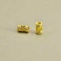 wholesale 925 Sterling Silver Antique Gold-Plated Hollow Twist and Fretwork Spacer Beads for Stringing Tube DIY Bracelet Chain Rope Accessories-0-7