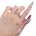 wholesale Metal material first: Mu Jing Jewelry new full diamond row ring lace ring for women, simple and individual thin stackable ring fashionable trendy style-0-4